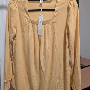 Women's Yellow Long Sleeve Blouse